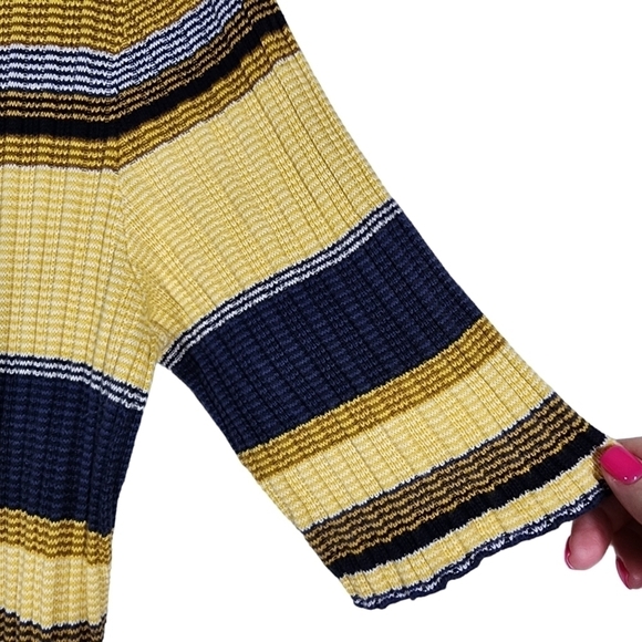 H&M STRIPED SHORT SLEEVE FORM FITTING DRESS - Picture 5 of 8